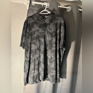 Travis Mathew Charcoal Palm Print Shirt